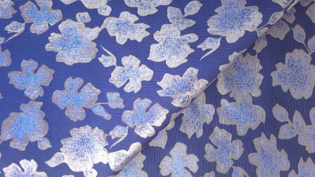 Jacquard Flower Royal Blue