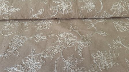 Faux Su&egrave;de Embroidery Sand