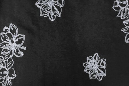 Faux Su&egrave;de Embroidery Black