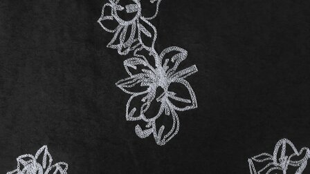 Faux Su&egrave;de Embroidery Black