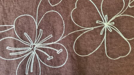 Faux Su&egrave;de Embroidery Brown