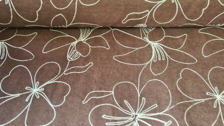 Faux Su&egrave;de Embroidery Brown
