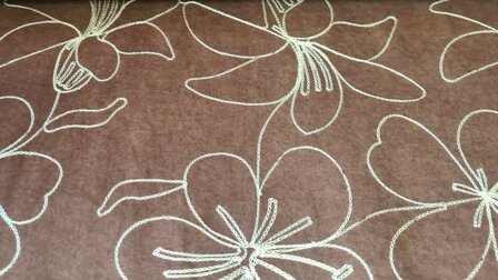 Faux Su&egrave;de Embroidery Brown