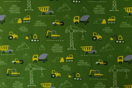 Cotton Jersey Construction Machines Green
