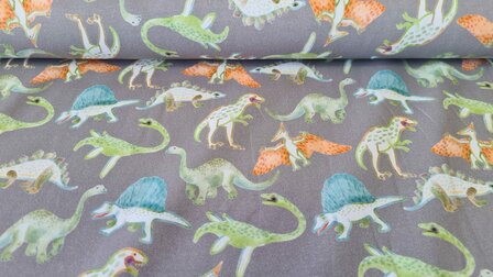 Cotton Jersey Digital Dino Grey