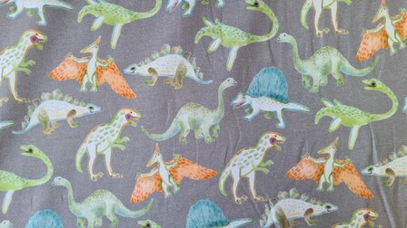 Cotton Jersey Digital Dino Grey