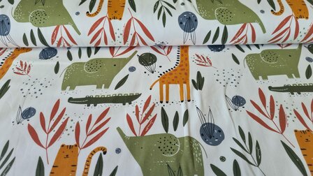 Cotton Jersey Simply Animals Off White