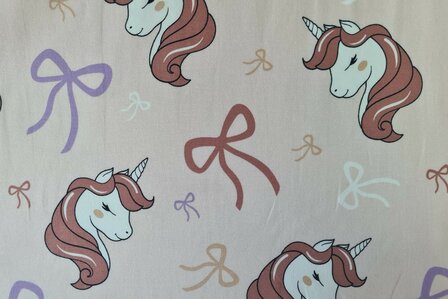 Cotton Jersey Unicorn Light Ros&eacute;