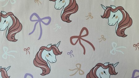 Cotton Jersey Unicorn Light Ros&eacute;