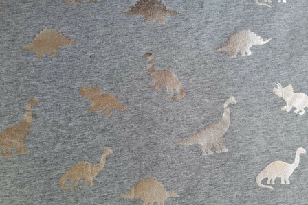 Cotton Jersey Dino Foil Silver