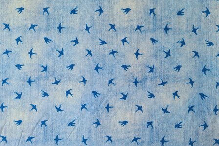 Cotton Jersey Birds Jeans