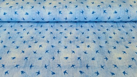 Cotton Jersey Birds Jeans