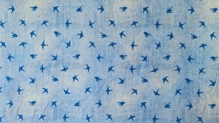 Cotton Jersey Birds Jeans
