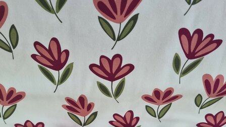 Cotton Jersey Tulips Off White