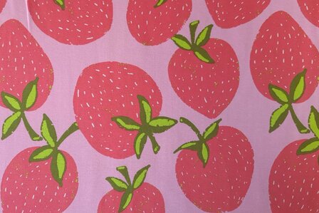 Cotton Jersey Strawberries 