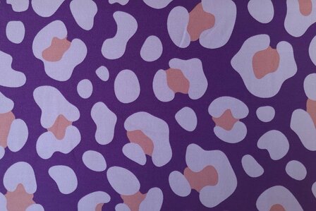 Cotton Jersey Leo Spots Purple