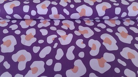 Cotton Jersey Leo Spots Purple