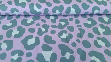 Cotton Jersey Leo Spots Lilac/Ros&eacute;