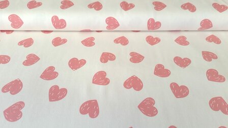 Cotton Jersey Hearts Ros&eacute;