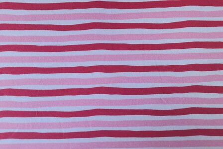 Cotton Jersey Stripes Pink