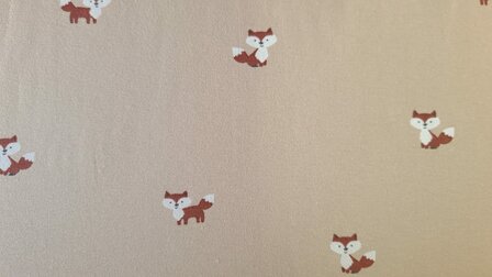 Cotton Jersey Baby Fox Sand