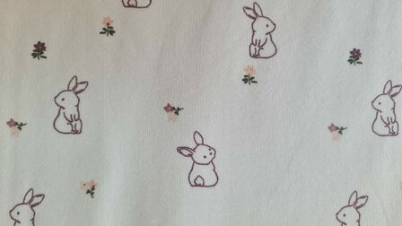 Cotton Jersey Bunny Off White