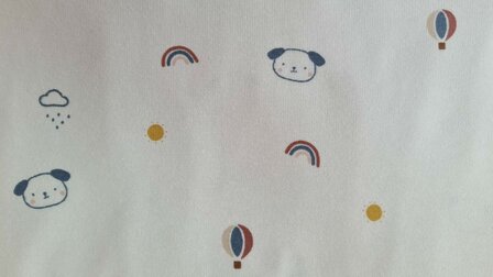 Cotton Jersey Multi Dessin Off White