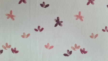 Cotton Jersey Little Leaves Off White