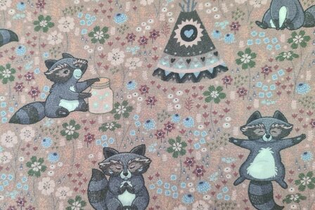Cotton Jersey Racoon Old Ros&eacute;