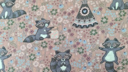 Cotton Jersey Racoon Old Ros&eacute;