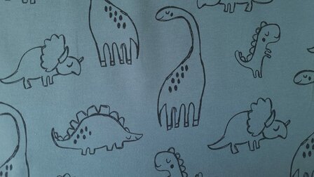 French Terry Dino Old Blue