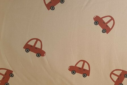 French Terry Cars Beige