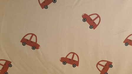 French Terry Cars Beige