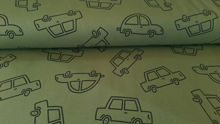 French Terry Cars Green