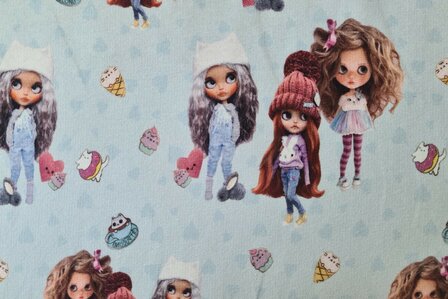 French Terry Dolls Light Blue