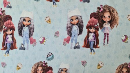 French Terry Dolls Light Blue