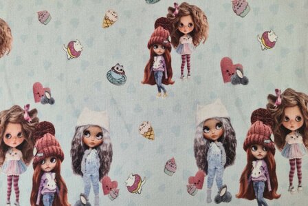French Terry Dolls Light Blue