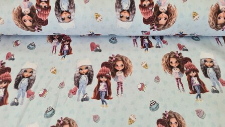 French Terry Dolls Light Blue