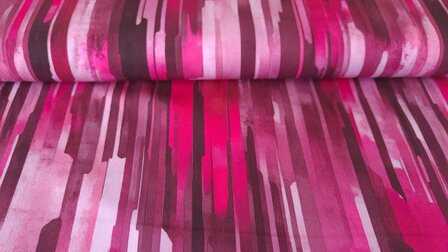 Ecovero Viscose Twill Stripes Magenta