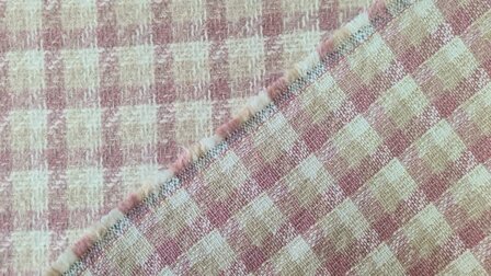 Brushed Boucl&eacute; Check Ros&eacute;
