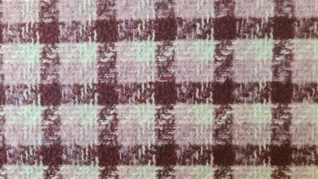 Brushed Boucl&eacute; Check Bordeaux