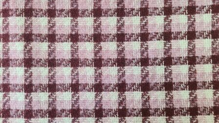 Brushed Boucl&eacute; Check Bordeaux