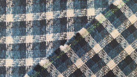 Brushed Boucl&eacute; Check Petrol