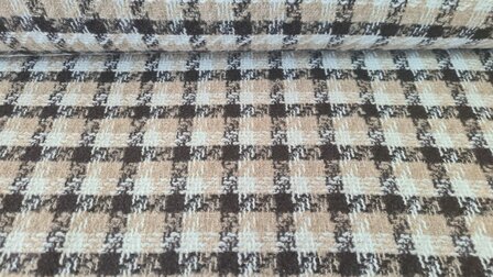 Brushed Boucl&eacute; Check Brown