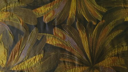 Jacquard Lurex Flowers Oker