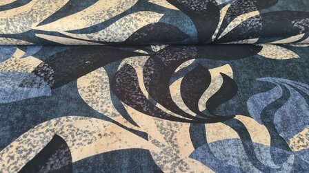 Viscose Stretch Leaves XL Blue
