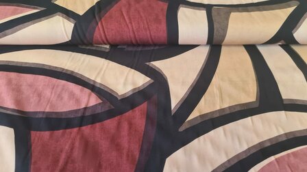 Viscose Stretch Abstract Multi-Red