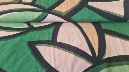 Viscose Stretch Abstract Multi-Green