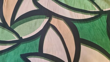 Viscose Stretch Abstract Multi-Green