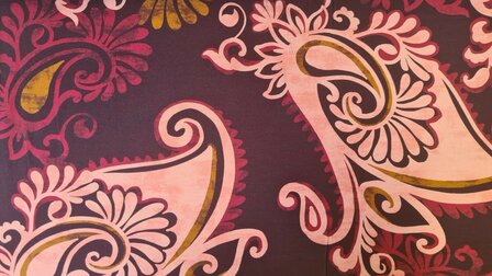 Viscose Jersey Paisley  XL Bordeaux